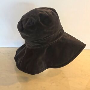 Vintage Sacks Fifth Avenue Velvet Bucket Hat Gray Italy
